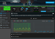 A screenshot showing game server stats and overview page in NodePanel
